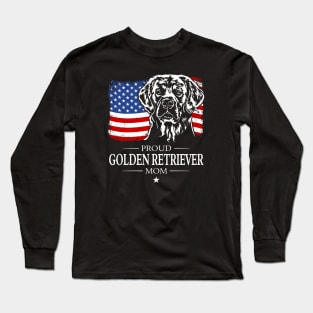 Golden Retriever Mom American Flag patriotic dog Long Sleeve T-Shirt